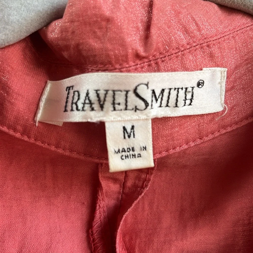 TravelSmith Women's metallic cotton nylon blend Pink Jacket size medium - Picture 2 of 9